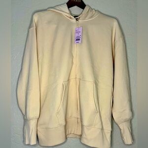 Island Beige HOODIE, Size M. Ole Skool Zipper Action.